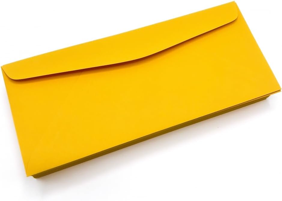 Limited Papers (TM) No. 10 Regular Standard Mailing Envelope - Pastel - Soft - 24 Pound (4.8 inch x 9.5 inch) - Announcement, Invoices, Checks, Letters, Contracts, Business Envelopes (Goldenrod, 100)
