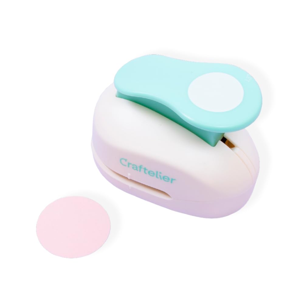 Craftelier - 1,5 Inch Circle Punch with Lever Press | Shape Hole Puncher for Paper Crafts | Round Hole Punch to Create Scrapbooks, DIY Cards & Journals | Mini Hole Punch for Paper & Cardstock.