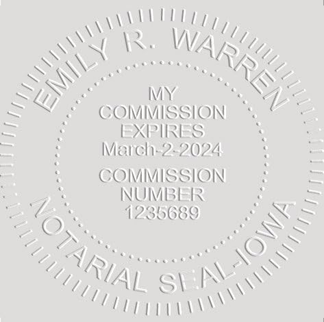 MaxMark Notary Seal Round Pink Embosser for Iowa State - Includes Gold Burst Seal Labels (50 Count)