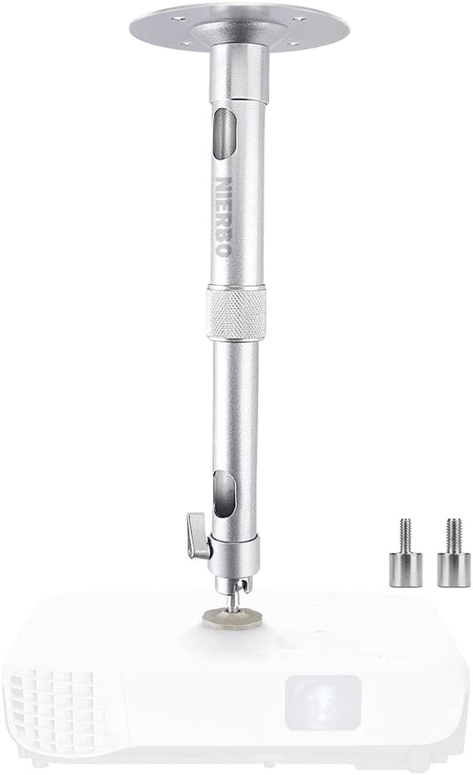 NIERBO Universal Projector Wall Ceiling Mount Hanger 360° Rotatable Head with Extendable Length 11.8 Inch to 19.7 Inch Mounting Bracket