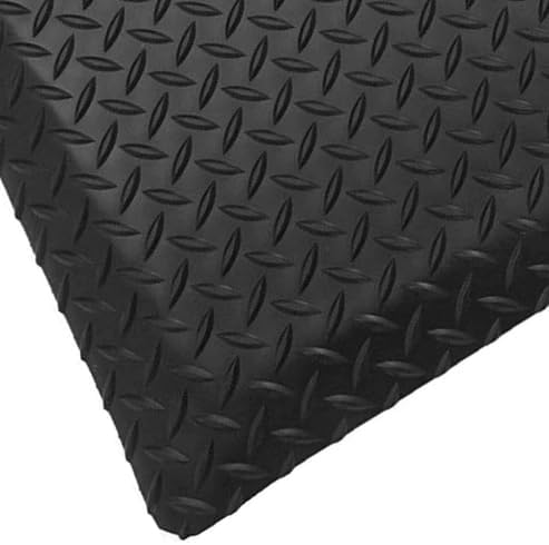 Rhino Mats, American Classic Diamond Anti-Fatigue Mats, Industrial Ergonomic Comfort Standing Mat for Work, Home, Garage, Office, Kitchen or Anywhere (Black 9/16" Thick, 2 FT. x 11 FT.)