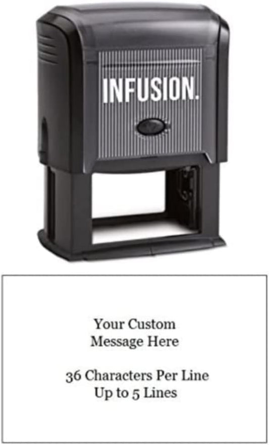 Infusion Self-Inking Custom Rubber Stamp (Personal or Business Use) - Choose from 16 Colors (1-1/2" x 2-3/8")