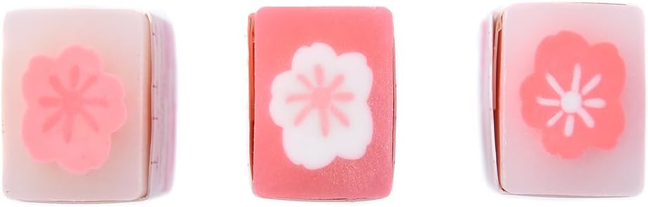 18 Pack Sakura Jelly Erasers for Kids, Pink, Rectangular, Rubber & Plastic, Kawaii School Supplies Prize Gifts Party Favors