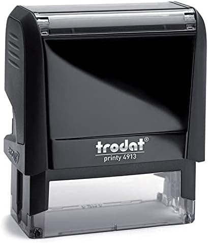 Trodat 4913 Self Ink Notary Stamp - Rectangular, 7/8" x 2-3/8", Plastic, Black