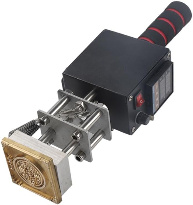 Embossing Machine, 110V 500W Handheld Portable Hot Stamping Branding, Machine Heat Press Digital Leather Tool, Paper Wood Custom Logo Food Foil Stamp Printer (Precise Location 10-13cm)