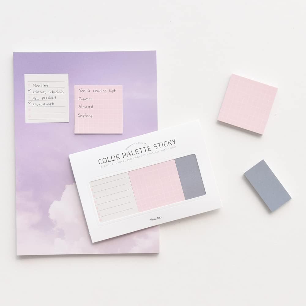 Monolike Color Palette Sticky Plan 30p A Set 4P - Self-Adhesive Memo Pad 30 Sheets