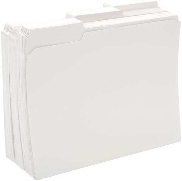 Staples File Folders, Reinforced Tabs, Letter Size, White 100/Box (508986)