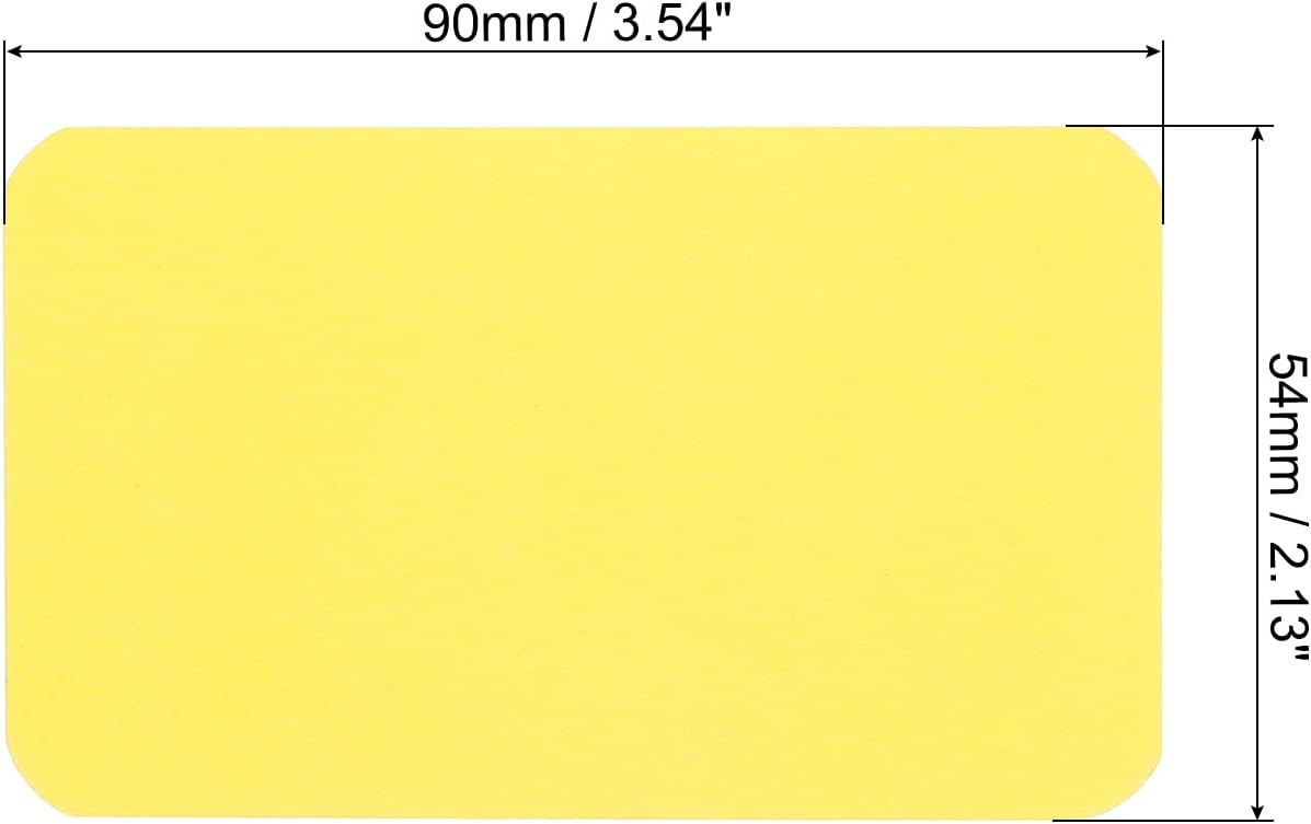 PATIKIL 3.5" x 2" Blank Paper Business Cards, 100 Pack Small Index Flash Cards Words Message Note Card Mini Paper Tags for DIY Gift Craft Scrapbooking, Yellow