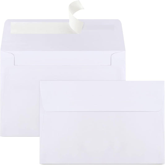 Joyberg 70 Packs A4 Envelopes, White, 4x6 Photo, Self Seal for Invitations, Weddings, Baby Shower, Photos, Postcards, Greeting Cards, Mailing