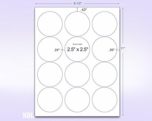 NextDayLabels - 8-1/2 x 11 Neon Color High Light Fluorescent Labels for Laser & Inkjet Printer (Pink Fluorescent, 2.5" Round - 12 Per Page | 300 Labels)