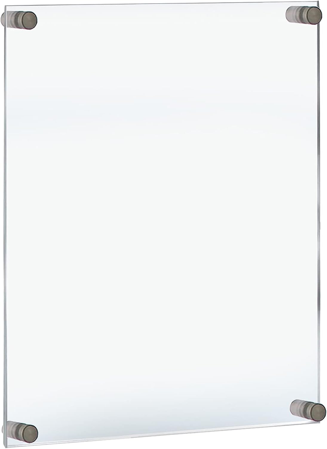 Azar Displays 105530 Floating Acrylic Wall Frame with Silver Stand Off Caps: 22" x 28" Graphic Size. Overall Frame Size: 26" x 32", Silver