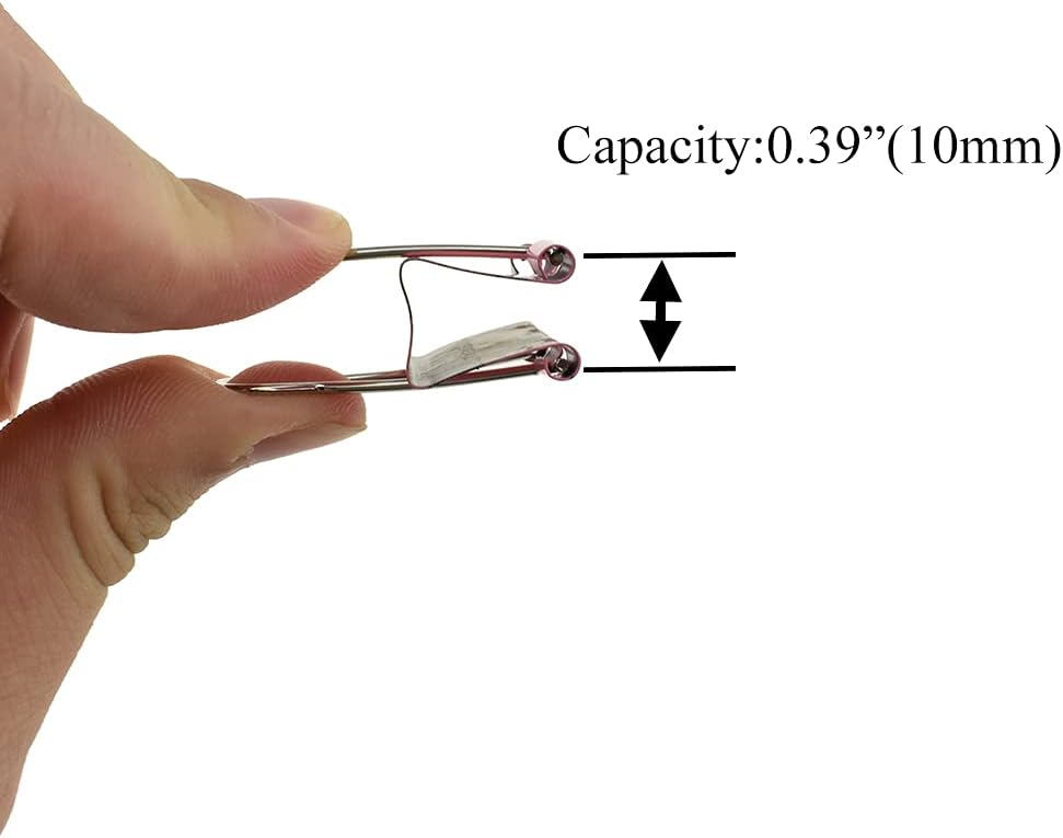 HAHIYO Binder Clips Paper Clamps Spring Steel Sturdy Medium 1.26 inches Width 0.39 Inch Capacity No Sharp Edges Heavy Duty Tight Grip Reusable Color Metal Bright Finish for Home Office School 17 Pack