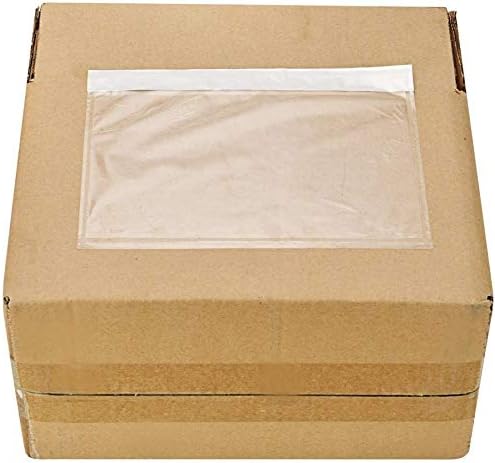 7.5" x 5.5" Clear Adhesive Top Loading Packing List/Shipping Label Envelopes Pouches (500-Pack)