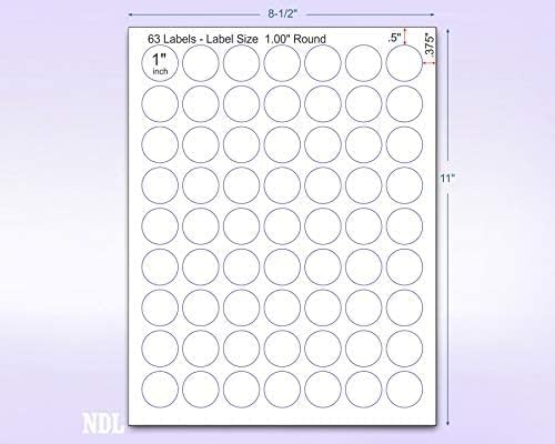 Pack of 50 Sheets, 8-1/2 x 11" Fluorescent Labels for Laser & Inkjet Printer (Pink Fluorescent, 1" Round - 63 per Page, 3150 Labels)