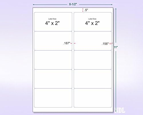 NextDayLabels - 8-1/2 x 11 Neon Color High Light Fluorescent Labels for Laser & Inkjet Printer (Orange Fluorescent, 4 x 2-10 Per Page | 250 Labels)