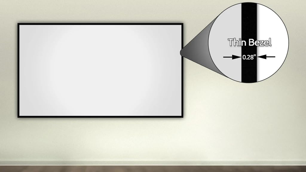 Silver Ticket Products S7 Series 6 Piece Thin Bezel Home Theater Fixed Frame 4K/8K Ultra HD, HDTV, HDR & Active 3D Projection Screen, 16:9 Format, 92" Diagonal, Woven Acoustic Material S7-16992-WAB