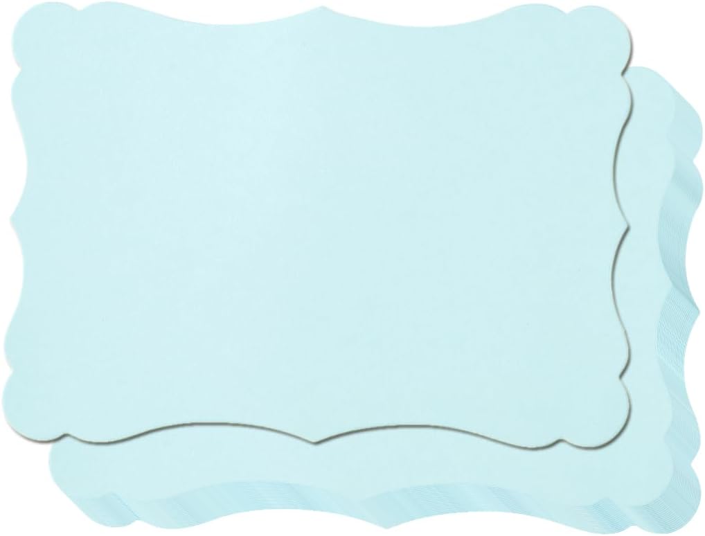 50 Pack Blank Kraft Cards Cardstock Thick Paper Brown Greeting Cards for DIY Gift Card Menus, Baby Shower and Wedding Invitations (Light Blue, 4x6IN)