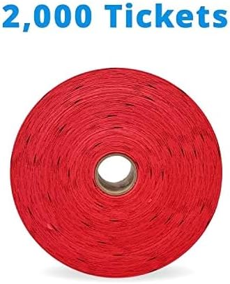 INDIANA TICKET CO. 2,000 Red Star Tickets, Single Roll – 4 Color Selection – Classroom Rewards, Events, Fundraisers, Door Entry, Raffles, Prizes, Drink/Food Tickets, Party Supplies & More.
