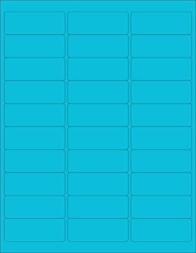 NextDayLabels - 8-1/2 x 11 Neon Color High Light Fluorescent Labels for Laser & Inkjet Printer (Blue Fluorescent, 1" x 2-5/8" - 30 Per Page | 750 Labels)