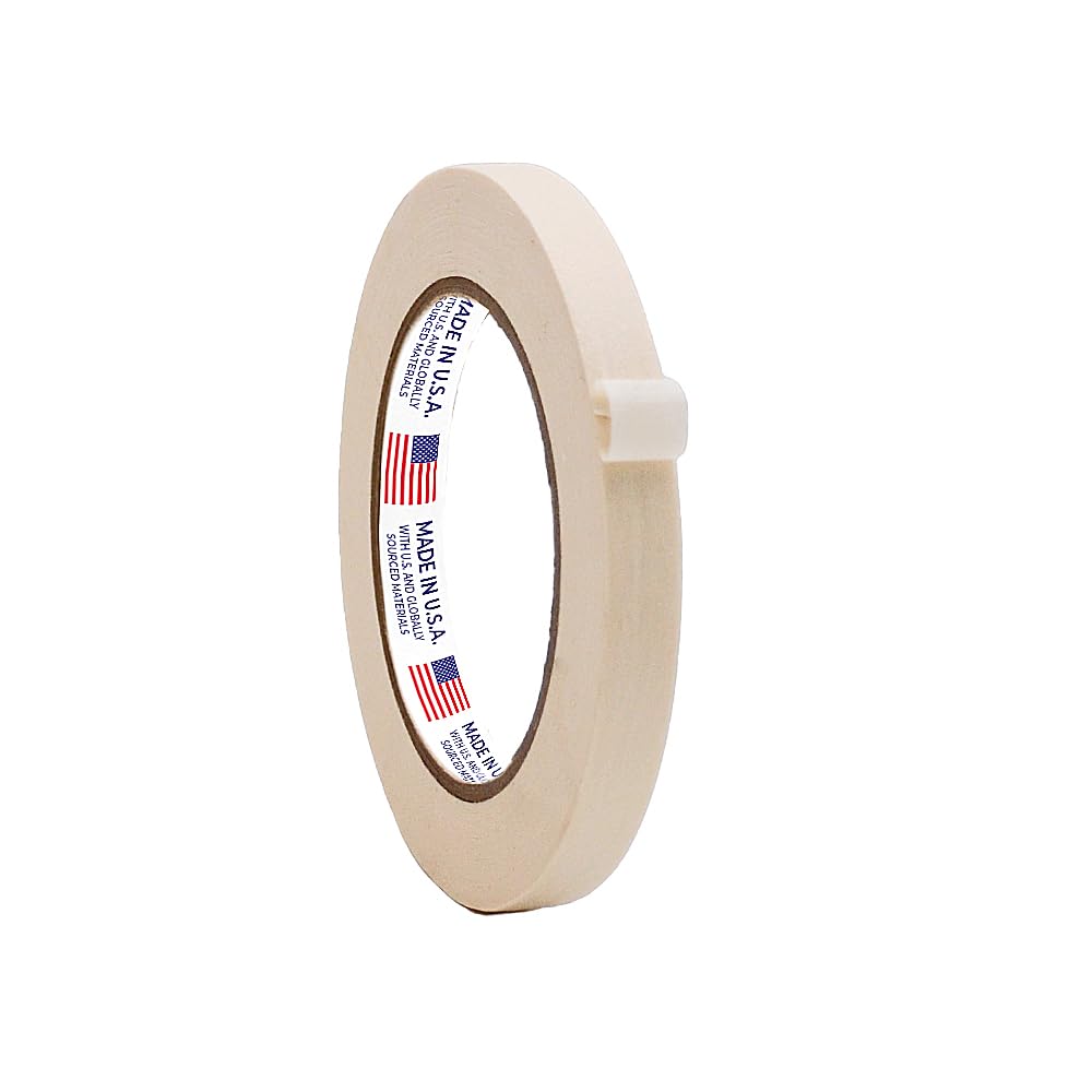 WOD MT5 Utility Grade Masking Tape, 1/4 inch x 60 yds. for Home or Office air-Dry Painting, Labeling, & Packing. Leaves no Residue