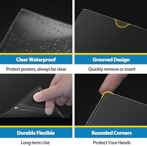 Magnetic Sign Holder Wall Mount 8.5 x 11, Plastic Door Display Frame for Fridge Window, 2Pack