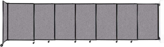 Wall-Mounted Sliding StraightWall Room Divider | Adjustable Widths | Locking Wheels | Room Separator | Up to 15'6" Wide x 4' Tall Cloud Gray Fabric Panels