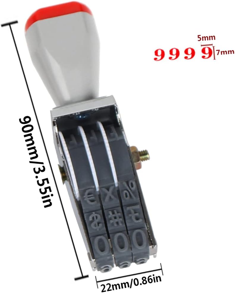 WANLIAN 3 Digit Number Stamp Rolling Stamps Personalized Office Number Symbol Rubber Wheel Stamp Roller Rubber Stamps Multi-Function DIY Changeable Roller Stationery