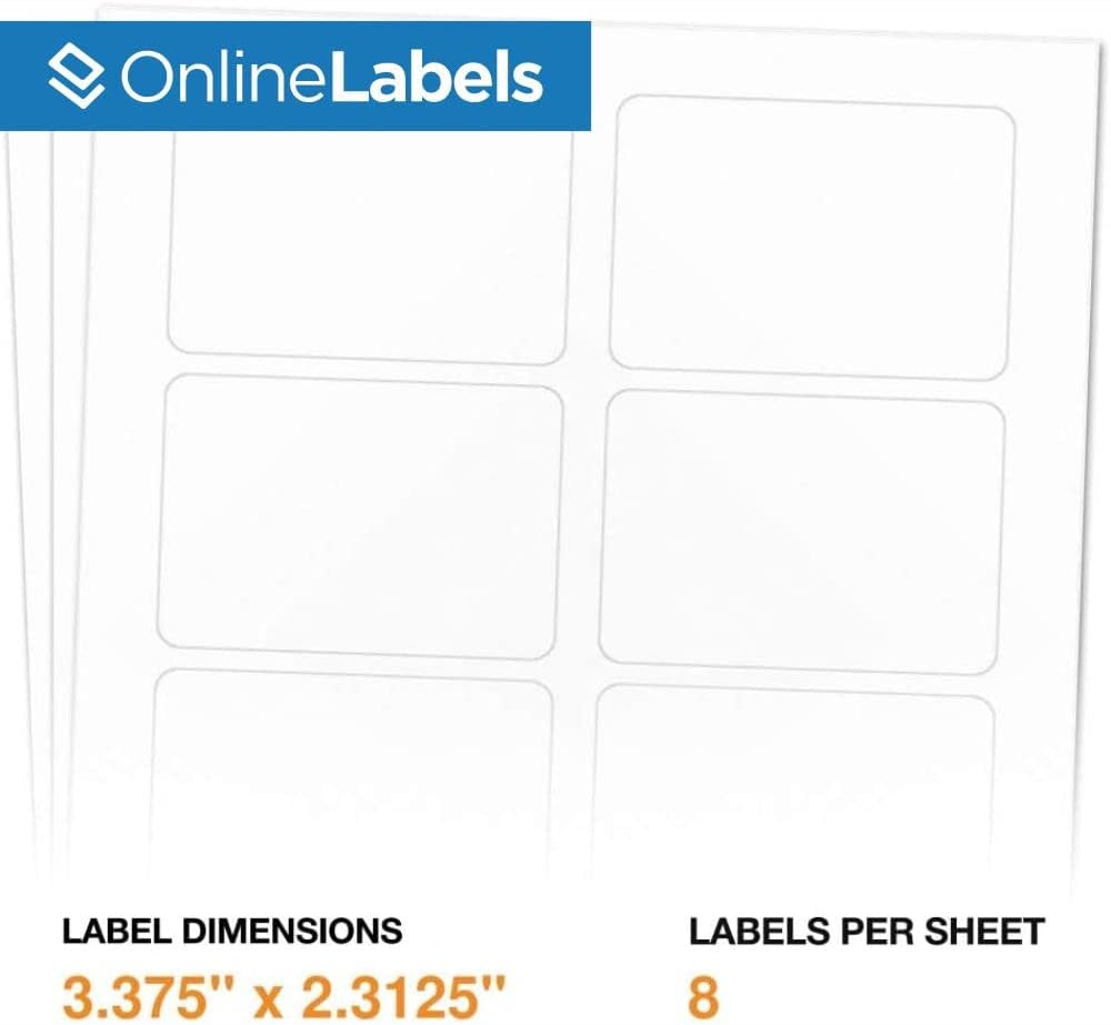 Printable Name Tags - 2-1/3 x 3-3/8 - Pack of 80, 10 Sheets - Inkjet or Laser Printer - Online Labels