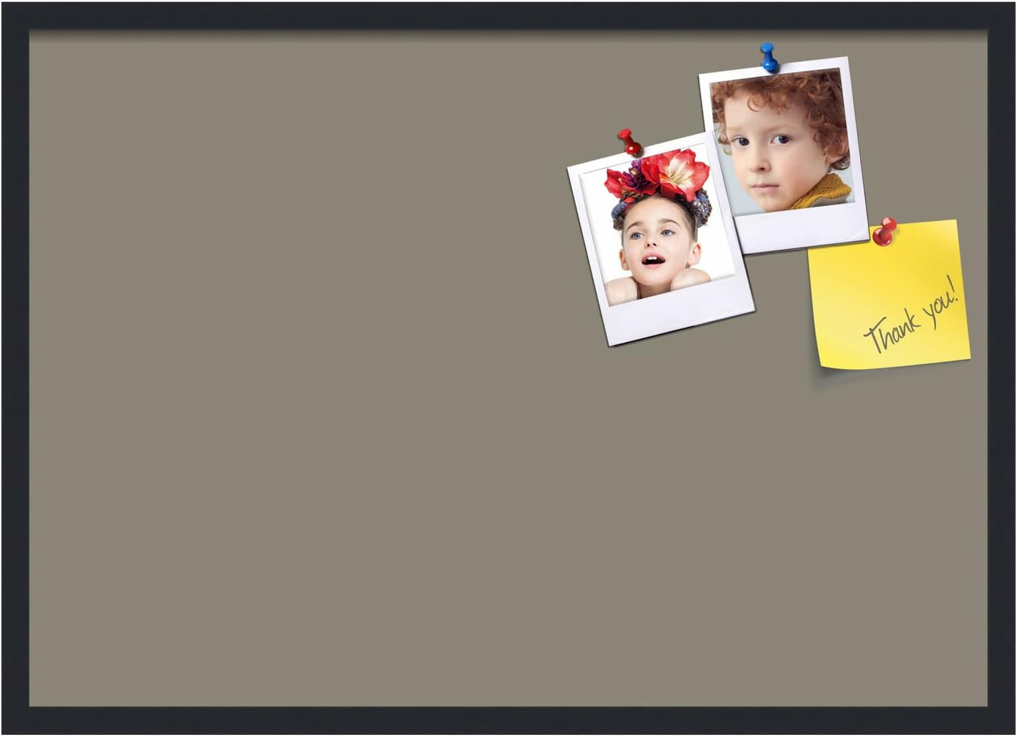 PinPix 34x24 Inch Cork Bulletin Board. This Decorative Framed Pin Board Comes with Pewter Design and a Satin Black Frame. Ideal for Home Office Decor or Message Board (PinPix-1812)