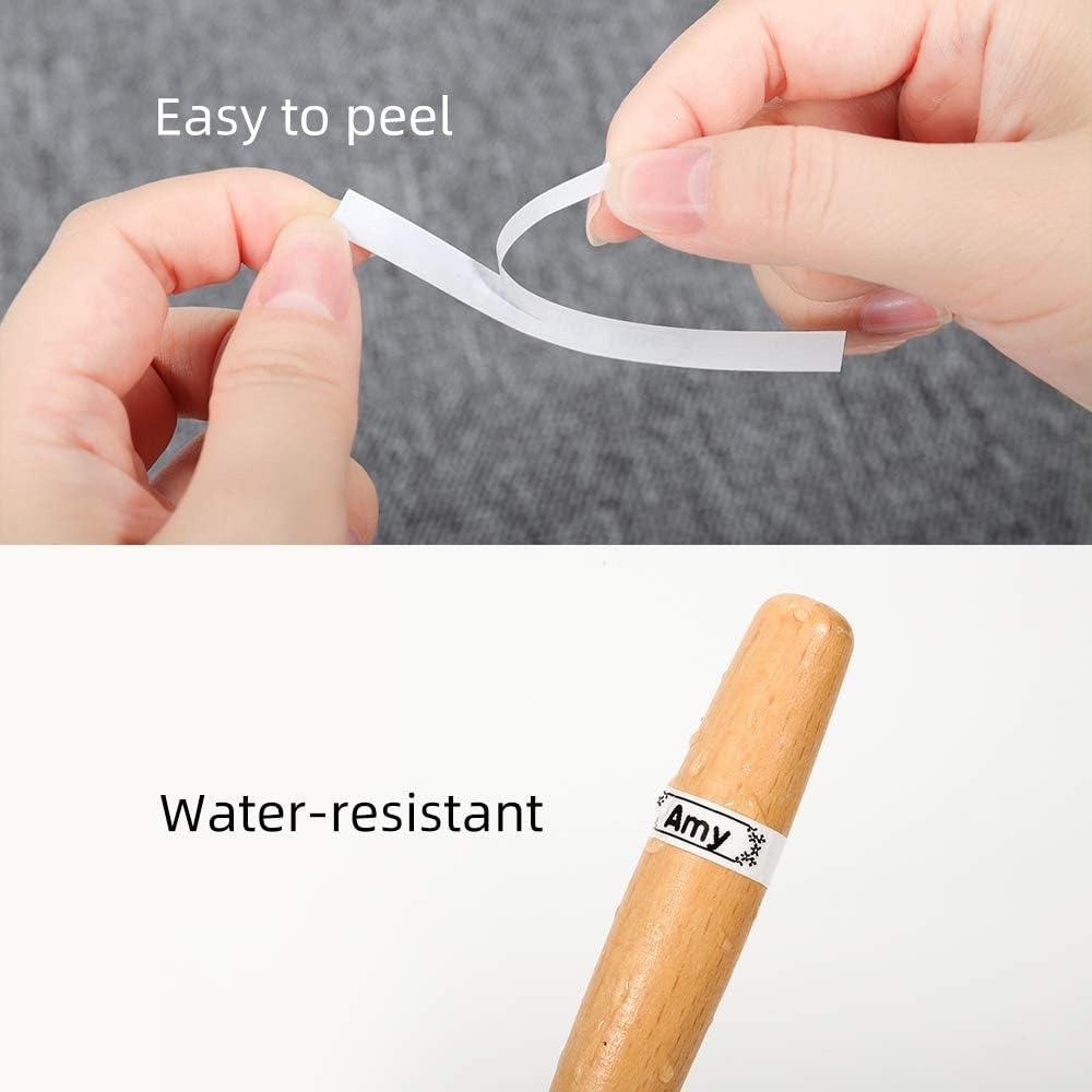 Label KINGDOM TZe-221 TZ Tape 9mm 0.35 Laminated White Replacement for Brother TZe221 9mm Label Tape Black on White 3/8 Inch Compatible with Brother P Touch PT-D210 PT-D220 PT-H110 PT-D400, 4-Pack