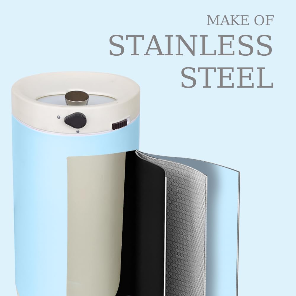 Diaper Pail, Baby Diaper Trash Can with Childproof Lock, Stainless Steel Garbage Pail with lid, Soft Close, Removal Inner Liner, Odor Control, 15 Liter/ 4 Gallon Diaper Disposal Bin, Blue