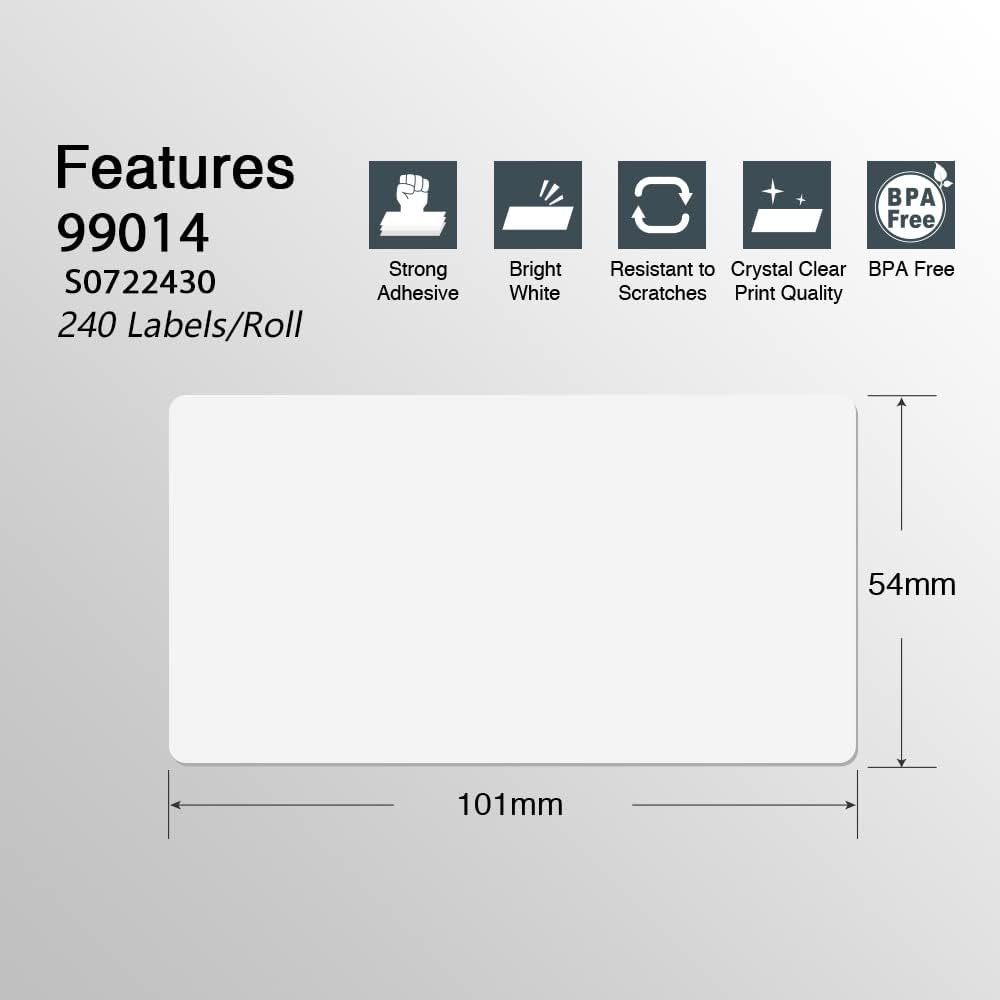 BETCKEY - Compatible DYMO 30252 (1-1/8" x 3-1/2") Address & Barcode Replacement Labels - Compatible with Rollo, DYMO Labelwriter 450, 4XL & Zebra Desktop Printers[2 Rolls/700 Labels, Yellow]