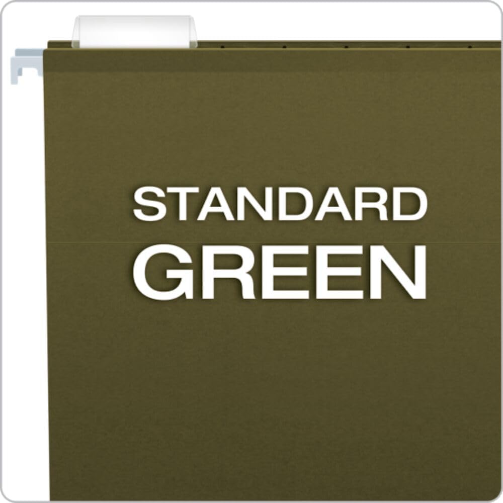Pendaflex Extra Capacity Reinforced Hanging File Folders, 4", Legal Size, Standard Green, 1/5 Cut, 25 per Box (04153x4)