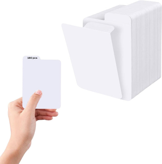 QINGUANG Trading Card Dividers White | 180PCS Vertical Paper Cards Divider Organizer for Standard Baseball/MTG/TCG/Sports/Game Cards | Paper Separator Organizer for Card Storage Box