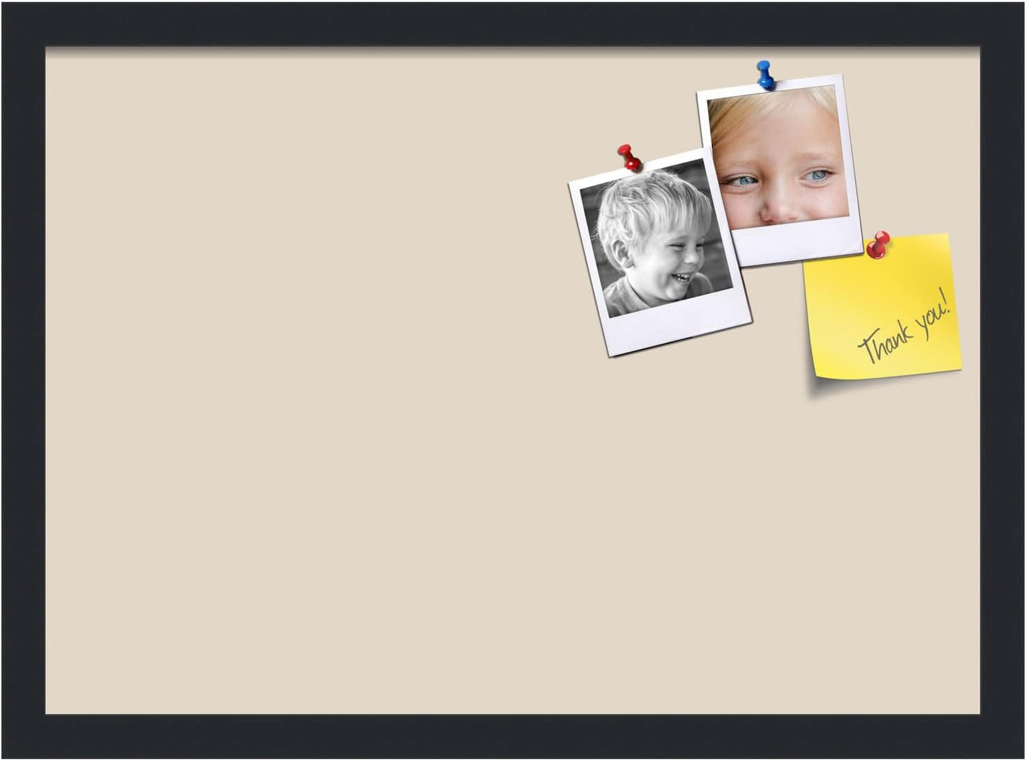 PinPix 21x15 Inch Cork Bulletin Board. This Decorative Framed Pin Board Comes with Desert Pastel Design and a Satin Black Frame. Ideal for Home Office Decor or Message Board (PinPix-1815)