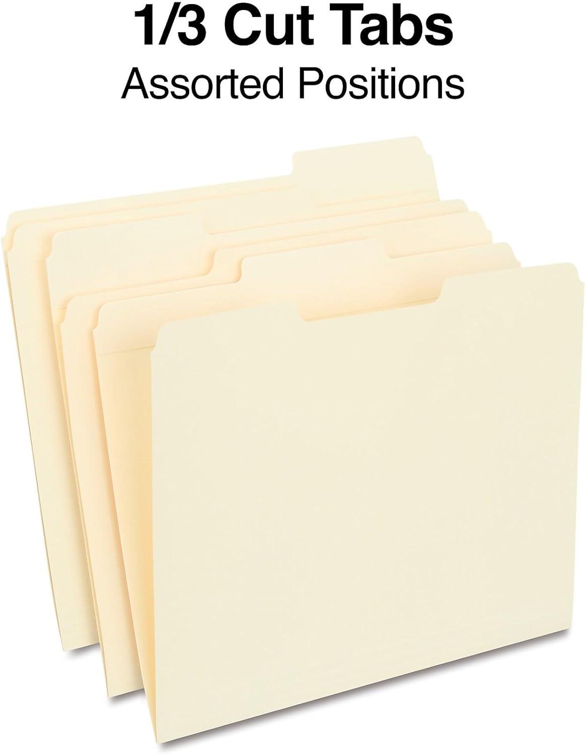 Staples 30% Recycled Reinforced File Folders, 1/3-Cut Tab, Letter Size, Manila, 100/Box (ST56682-CC)