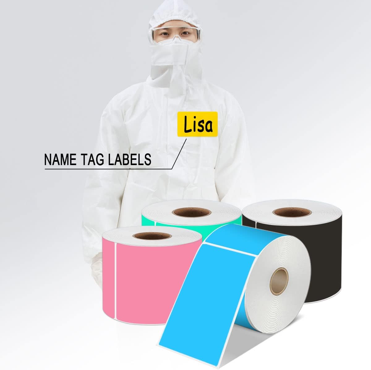 PARLAIM 5 x 3 inch Square Color-Coding Sticker Labels, Permanent Rectangle Color Coding Inventory Sticker for Labeling (250pcs Pink)