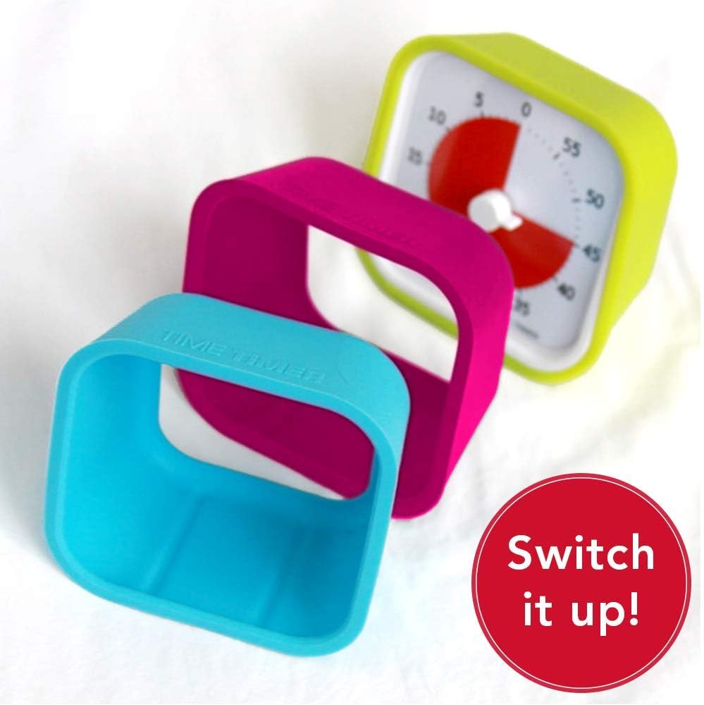 TIME TIMER Soft Silicone Removable Cover - Compatible with MOD Visual Timer - for Classroom Learning, Elementary Teachers Desk Clock, Homeschool Study Tool and Office Meetings (Lime Green)