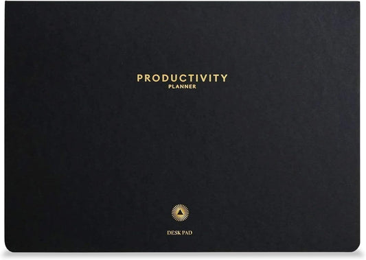 Intelligent Change - Daily Desk Pad, 3-Month Productivity Planner, Tear-Out Deskpad for to-Do List, Productivity Tools for Time Management and Mindfulness, A4 Size, Black