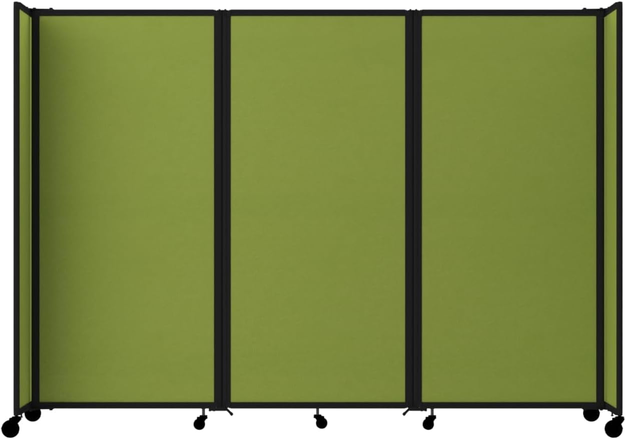 Versare Room Divider 360 Portable Wall Partition | Folding Panels | Large Freestanding Divider | Locking Wheels | Temporary Room Separator