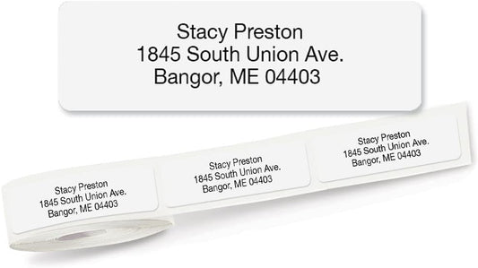 Personalized Return Address Labels, Roll of 250 Gloss White Self-Adhesive Labels Without Dispenser, Customize with Name & Shipping Address, Colorful Images