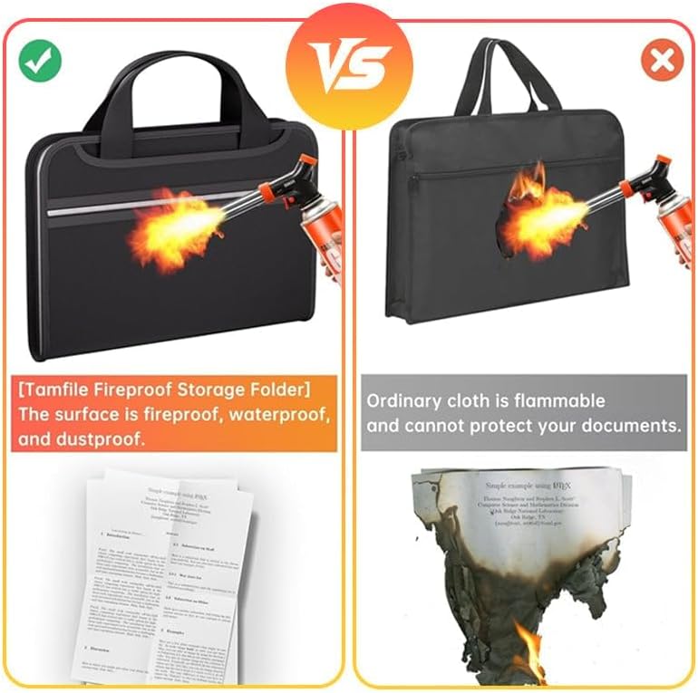 Large Capacity A4 Fireproof File Folder with Handle, Waterproof & Dustproof Accordion Document Organizer with Multiple Pockets for Home, Office & Travel (3 Set)