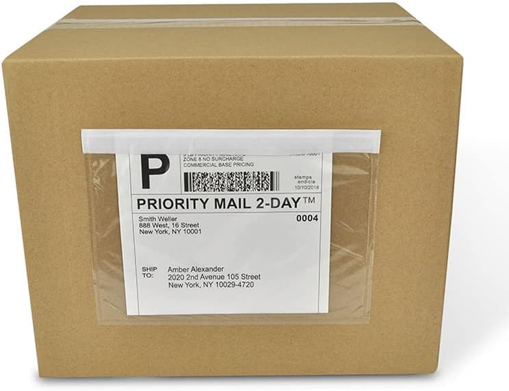 BEUYI Clear 7.5'' x 5.5'' Packing List Envelopes, Shipping Label Pouches/Sleeves (200 Pack)