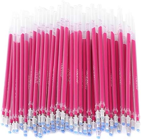 TOPINCN 100Pcs Fabric Marker Pen Refill, Heat Erasable Pens Refill Fabric High Temperature Disappearing Pens Refill Fabric Marker Pen Tailoring Tool for Fabric Quilting Sewing