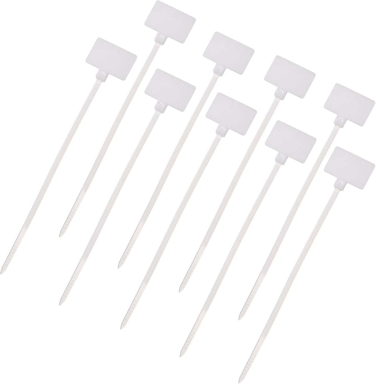 uxcell 100 Pcs Cable Label Marker Tags, Nylon Cable Zip Tie Tags 6.3 Inch Writable Self-Locking Wire Labels Zip Ties for Organization Marking, White