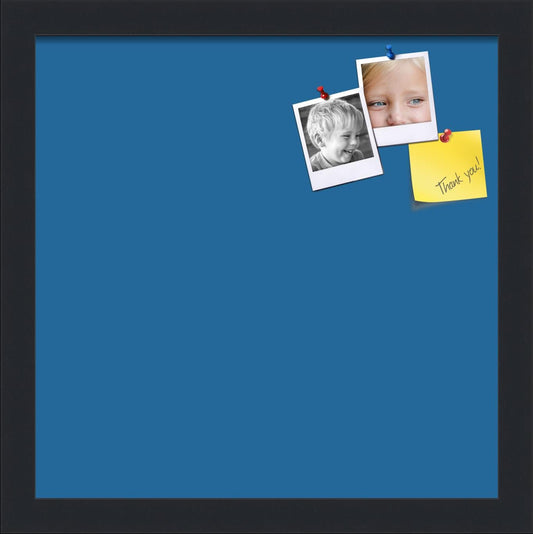 PinPix 13x13 Inch Cork Bulletin Board. This Decorative Framed Pin Board Comes with Navy Pastel Design and a Satin Black Frame. Ideal for Home Office Decor or Message Board (PinPix-1811)