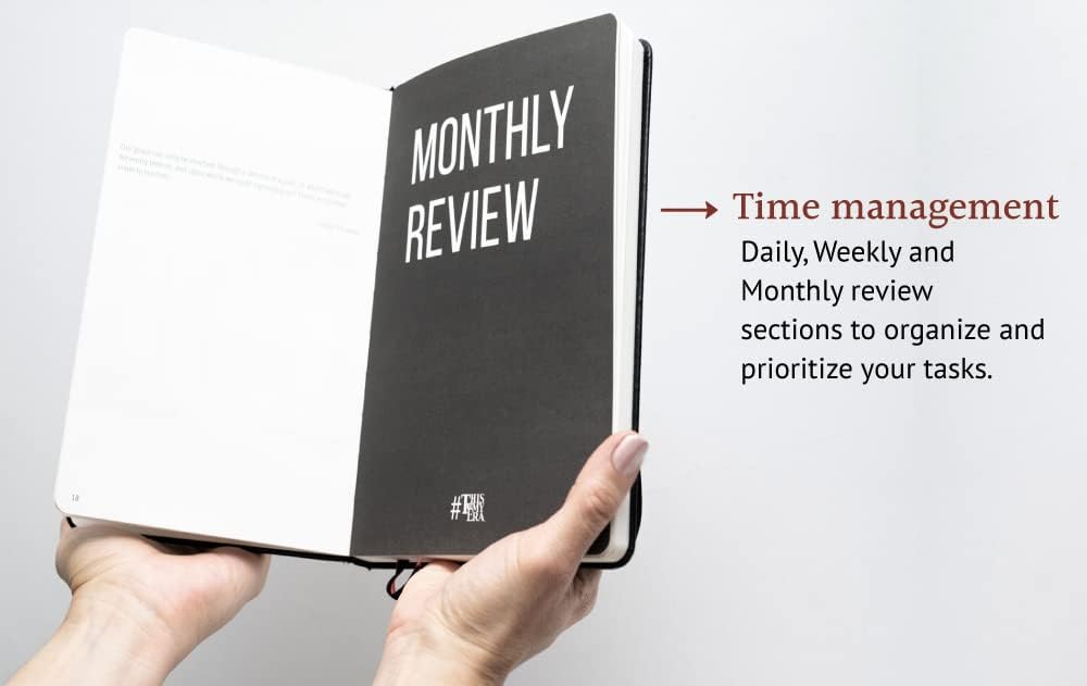 This Is My Era 90 Day Planner, Undated Weekly and Monthly Planner, Life Organizer | Goals Journal, Undated Agenda, Leather & Hard Cover Planner (1 Pack, Gold)