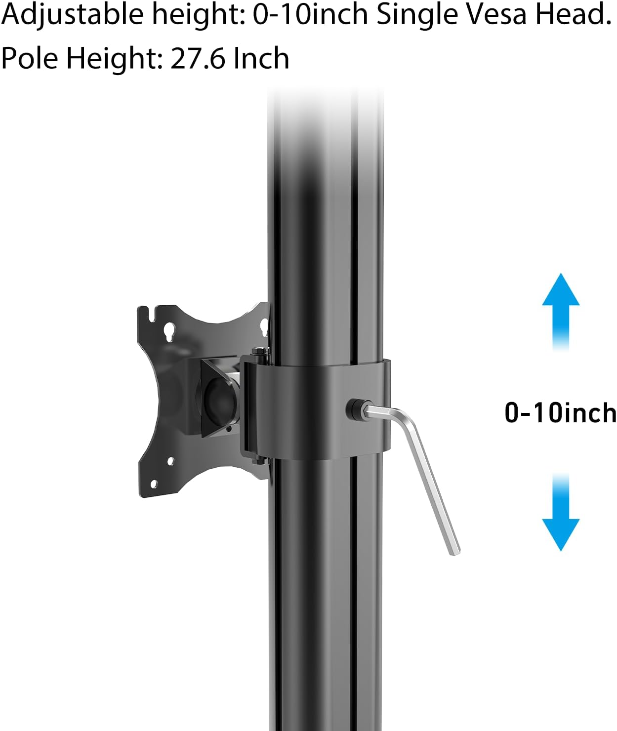 BEWISER Dual Monitor Stand Desk Mount- Vertical Heavy Duty Monitor Riser Fits Two 17 to 49 Inch Screen with Swivel, Tilt, Height Adjustable,weight capacity up to 33 lbs，BL200-B