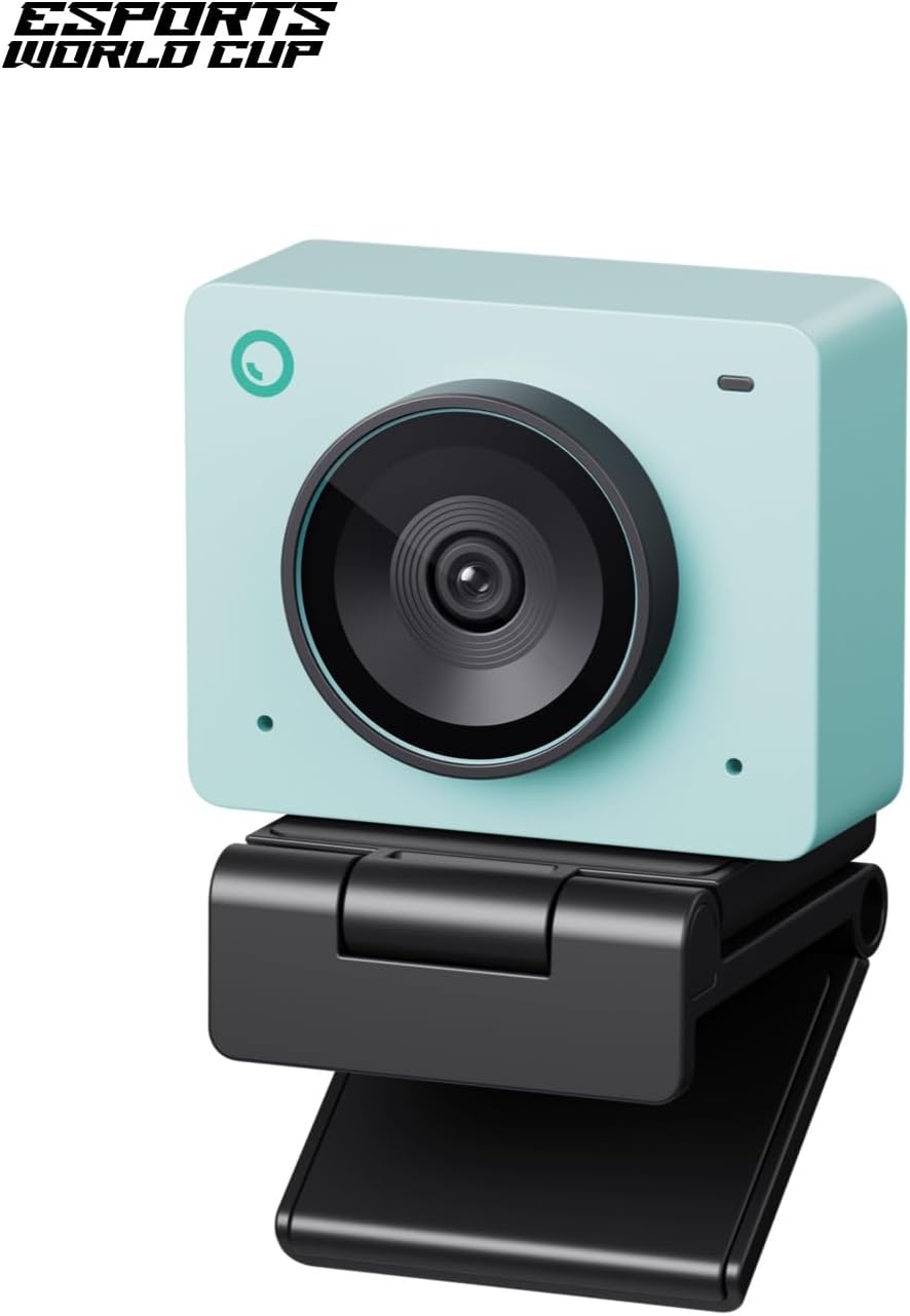 OBSBOT Meet 2-4K Webcam for PC with 1/2" Sensor, AI Framing & Autofocus, Beauty Mode, Lightweight, Gesture Control, HDR, Dual Microphone, 60 FPS, Web Cam for Streaming, Meeting, Gaming. (Aurora Green)