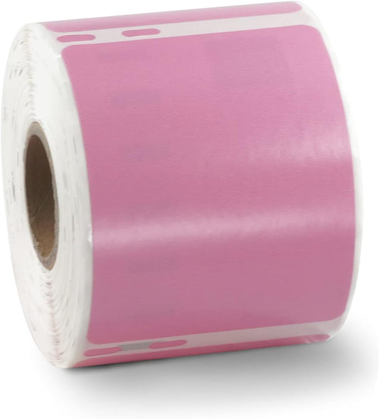 BETCKEY Colored Labels Compatible with Dymo 30324 (2-1/8" x 2-3/4") Large Multipurpose Labels, Compatible for Dymo LabelWriter Thermal 450, 4XL & Zebra Desktop Printers [1 Roll, Pink]
